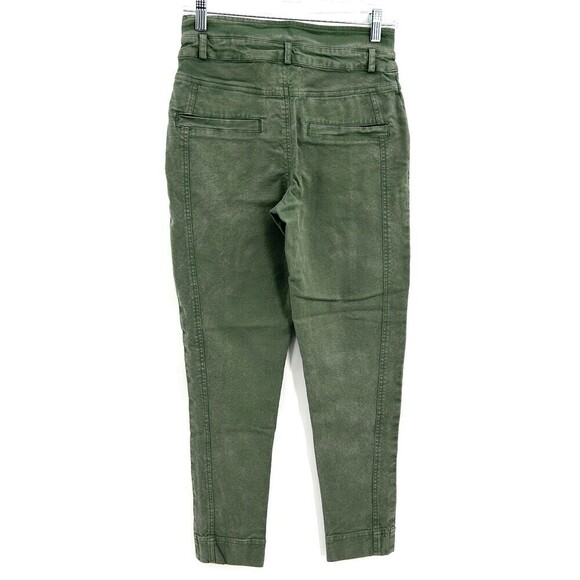 NWT CHASER Vintage Green High Rise Moto Utility Distressed Skinny Jeans Small - Picture 2 of 8
